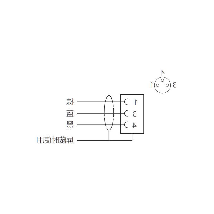 M8 3-PIN, straight female, flange socket, front mounting, 63SA02-XXX